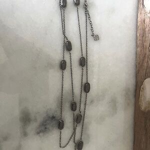 Kendra Scott 41” Silver Druzy Necklace